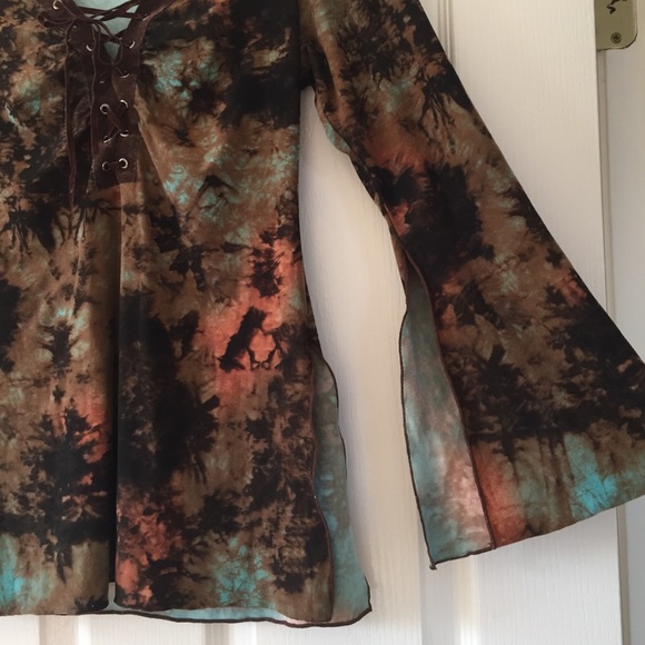 Vintage boho y2k tie dye bell sleeve long sleeve - Picture 5 of 8
